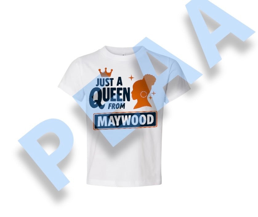 Blue and orange queen logo